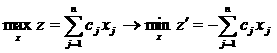 negative objective function
