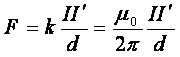 F = k*I*I'/d