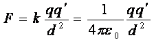 F = k*q*q'/d^2