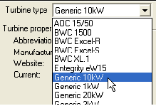 Turbine Type list