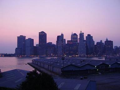 New York city in twilight
